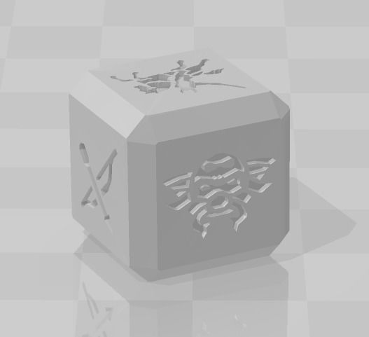 16mm Samurai battle dice 3D print model_3