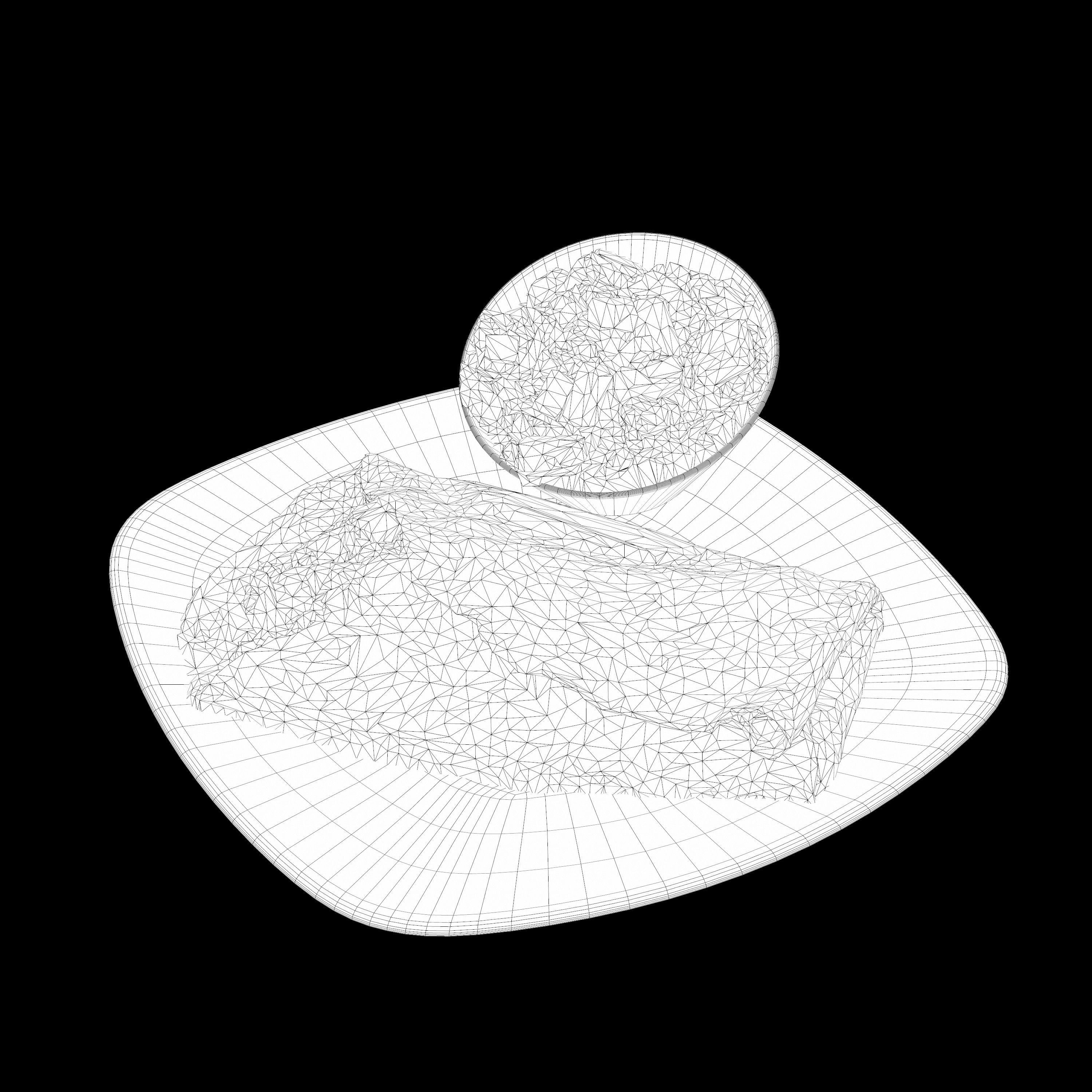 Chipotle chicken crepe Low-poly 3D model_15