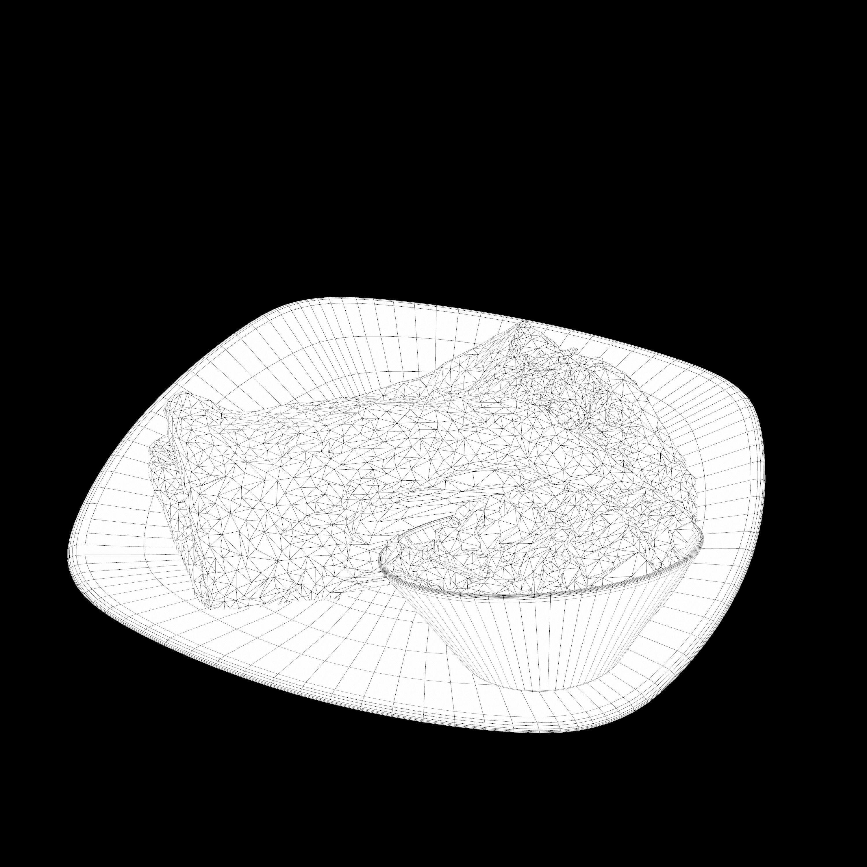 Chipotle chicken crepe Low-poly 3D model_11