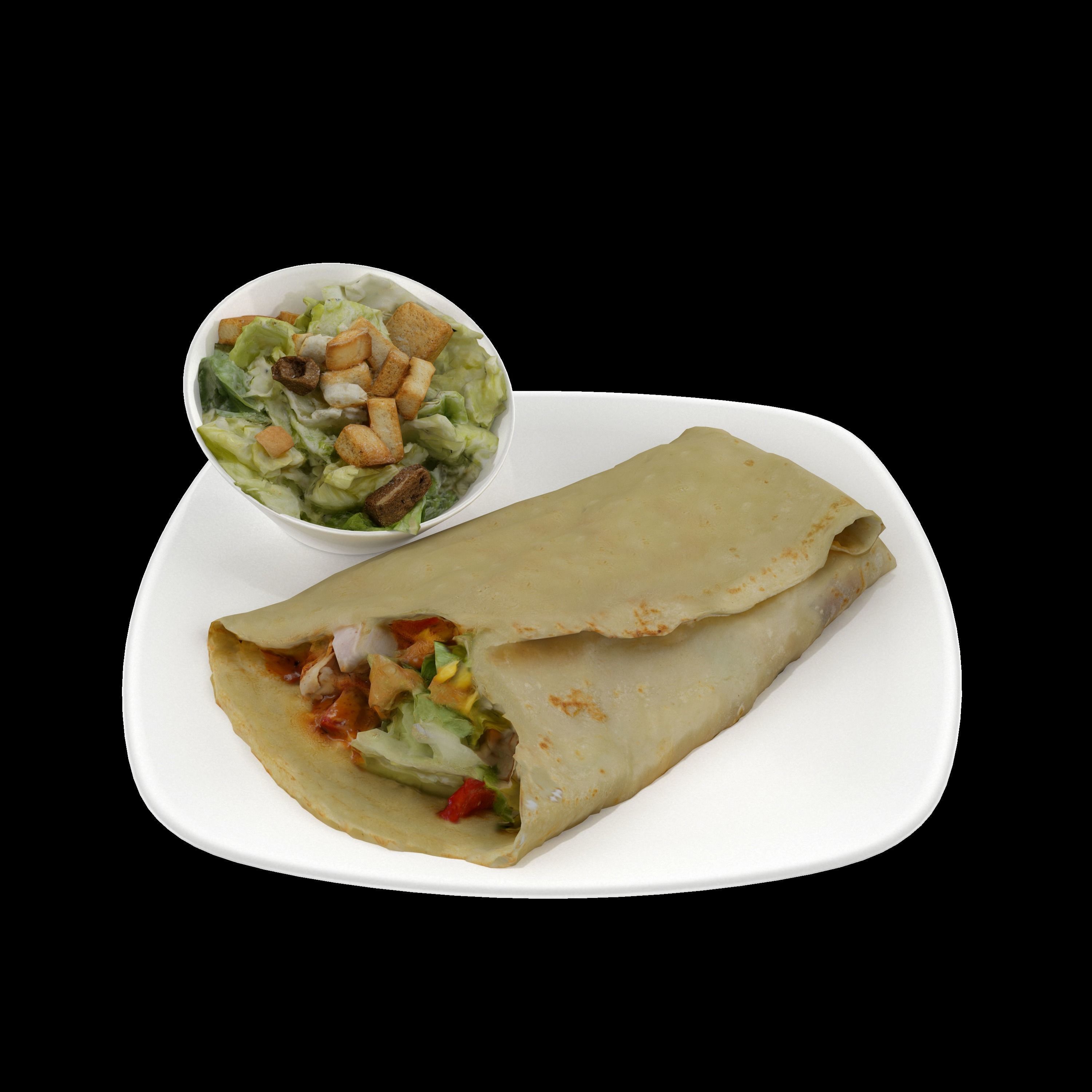 Chipotle chicken crepe Low-poly 3D model_5