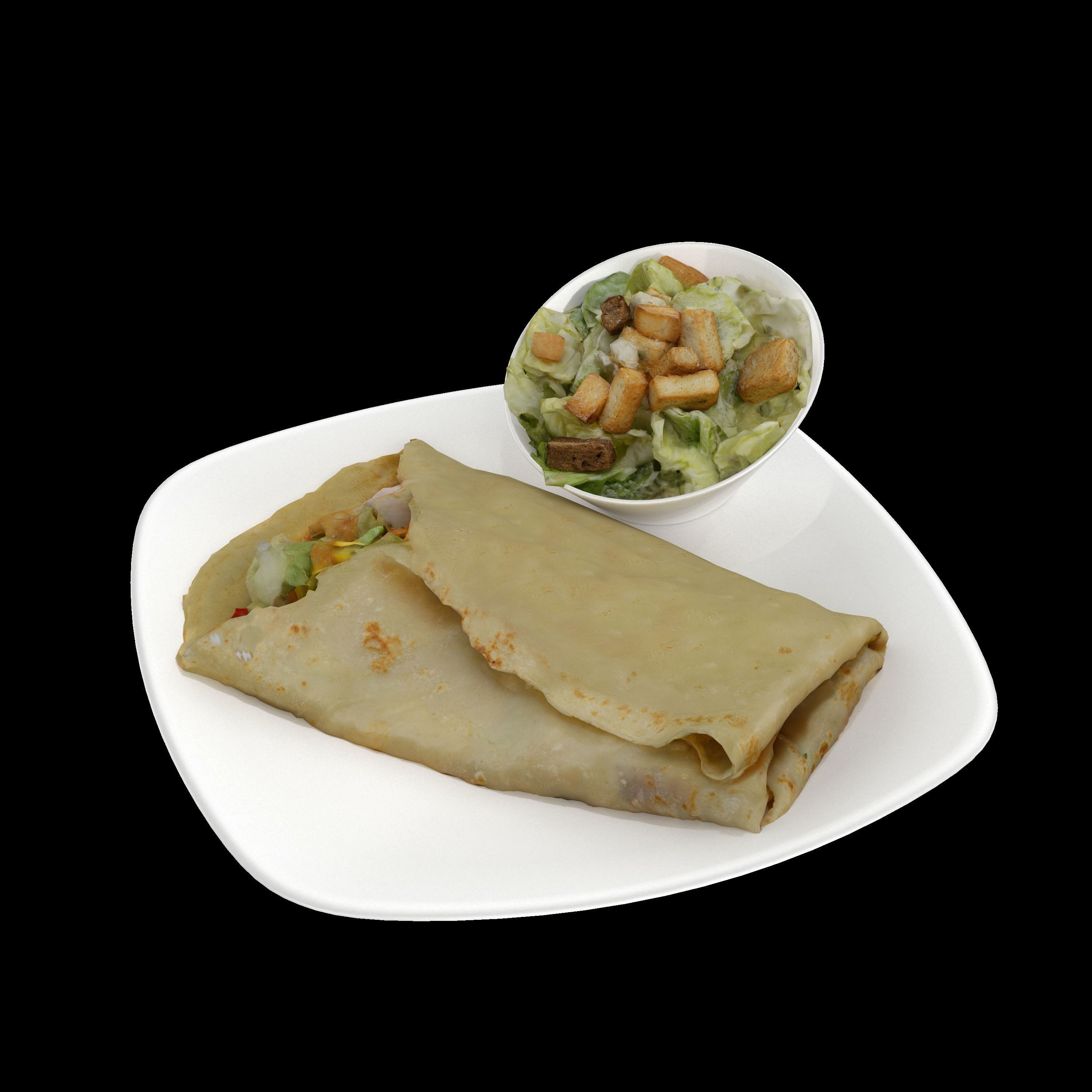 Chipotle chicken crepe Low-poly 3D model_4