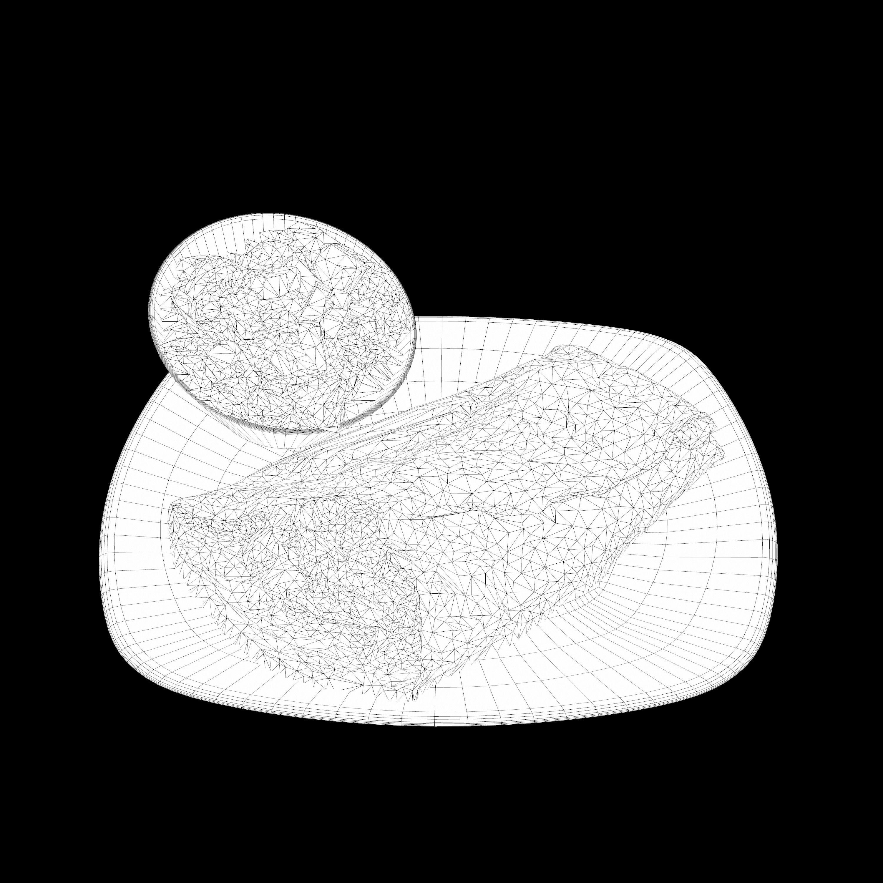 Chipotle chicken crepe Low-poly 3D model_14