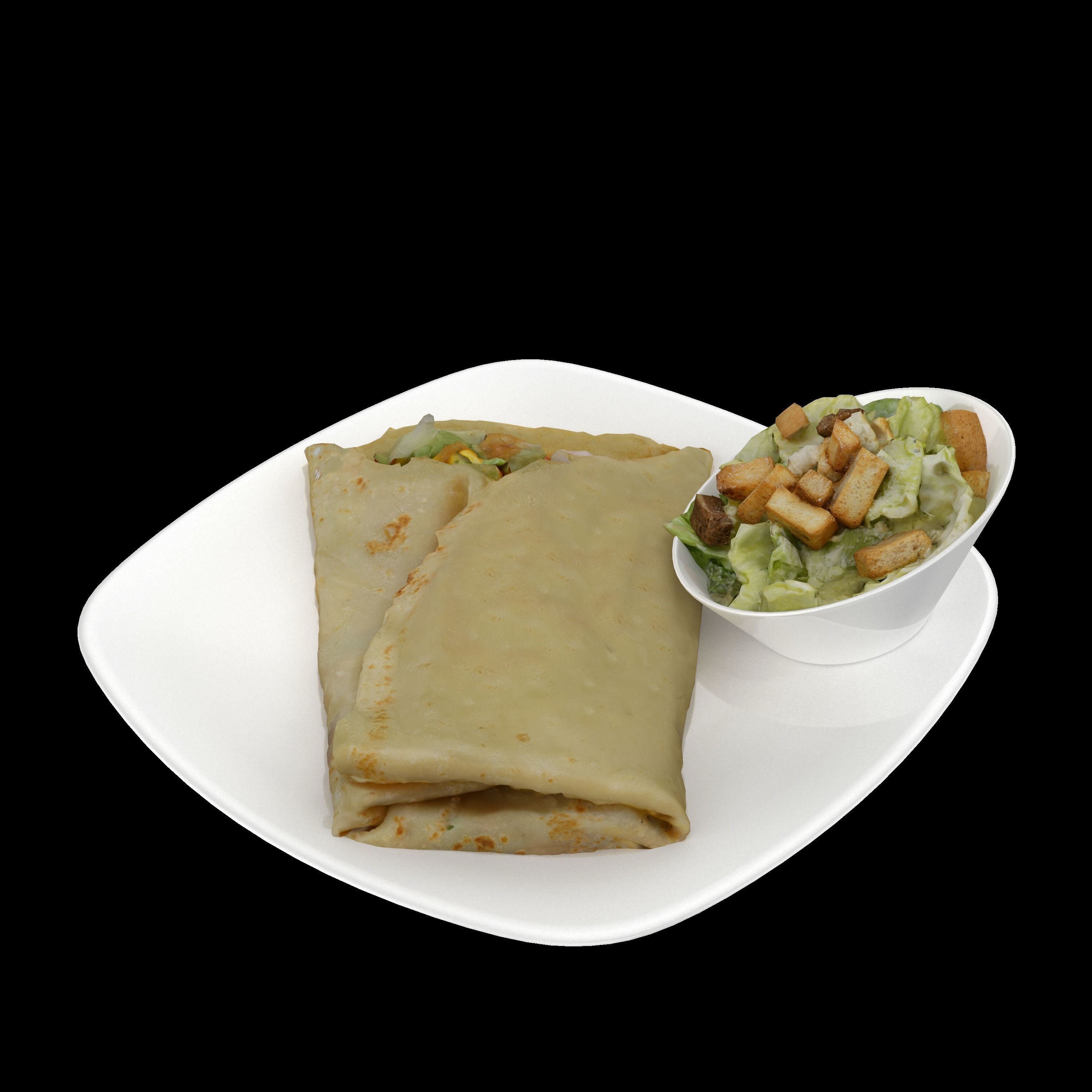 Chipotle chicken crepe Low-poly 3D model_2