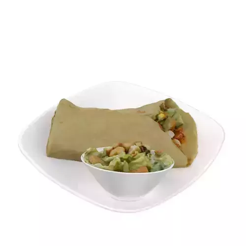 Chipotle chicken crepe Low-poly 3D model