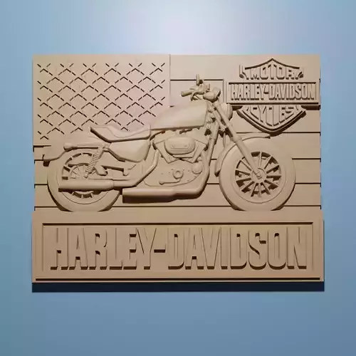 Harley Davidson Motorbike STL 3D Model cnc Router Engraver 