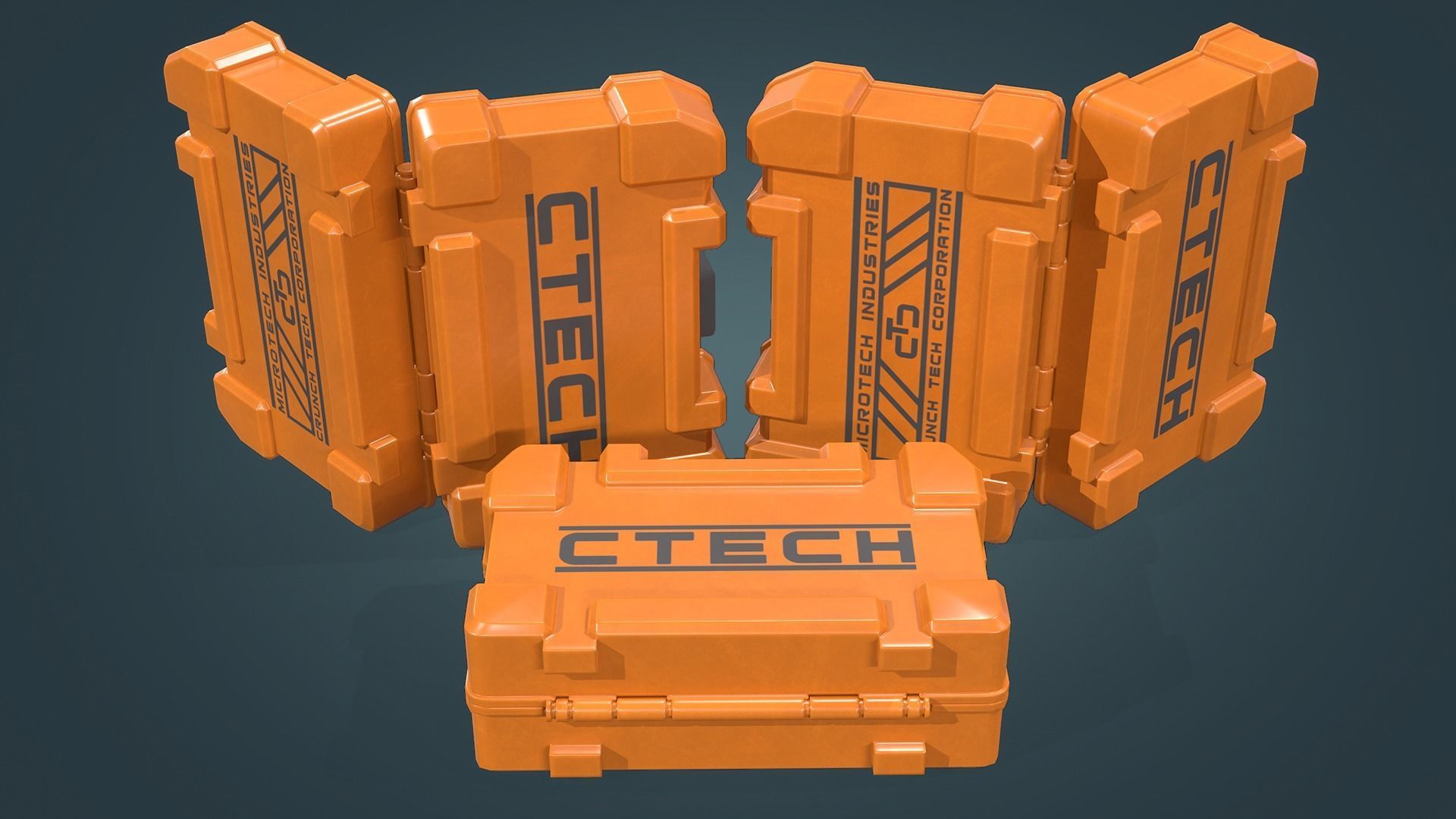 Drill Bit Set Low-poly 3D model_7