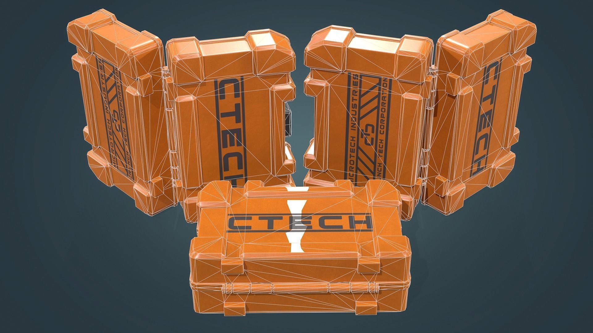 Drill Bit Set Low-poly 3D model_16