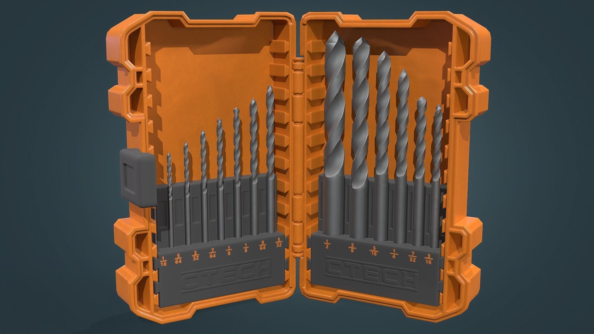 Drill Bit Set Low-poly 3D model_14