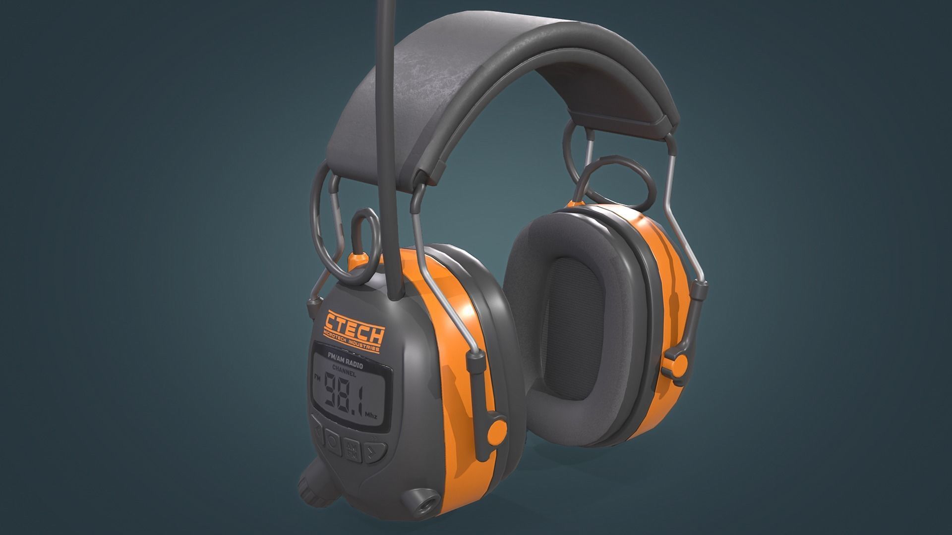 Ear Muffs Low-poly 3D model_3