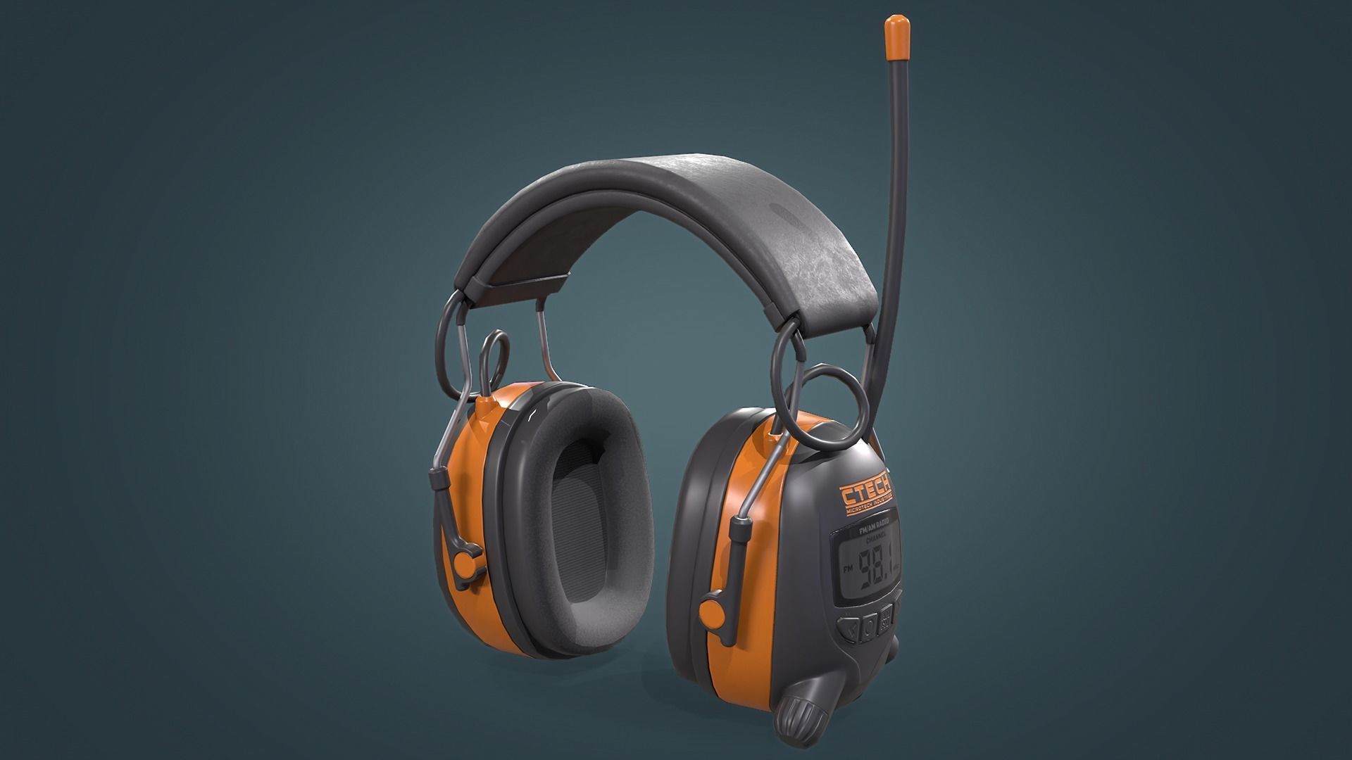 Ear Muffs Low-poly 3D model_4