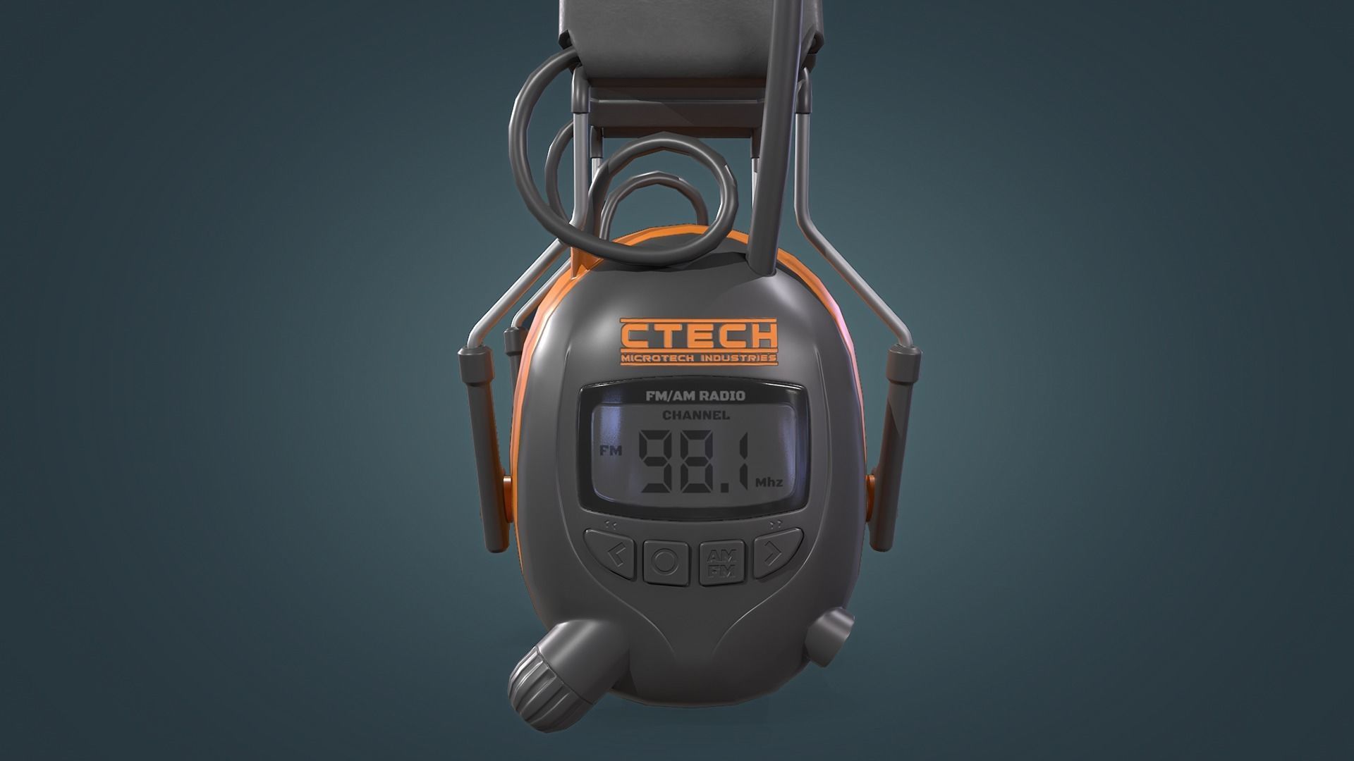 Ear Muffs Low-poly 3D model_7