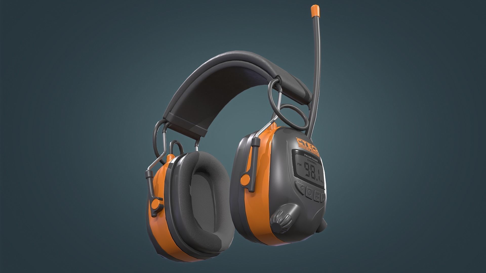 Ear Muffs Low-poly 3D model_6