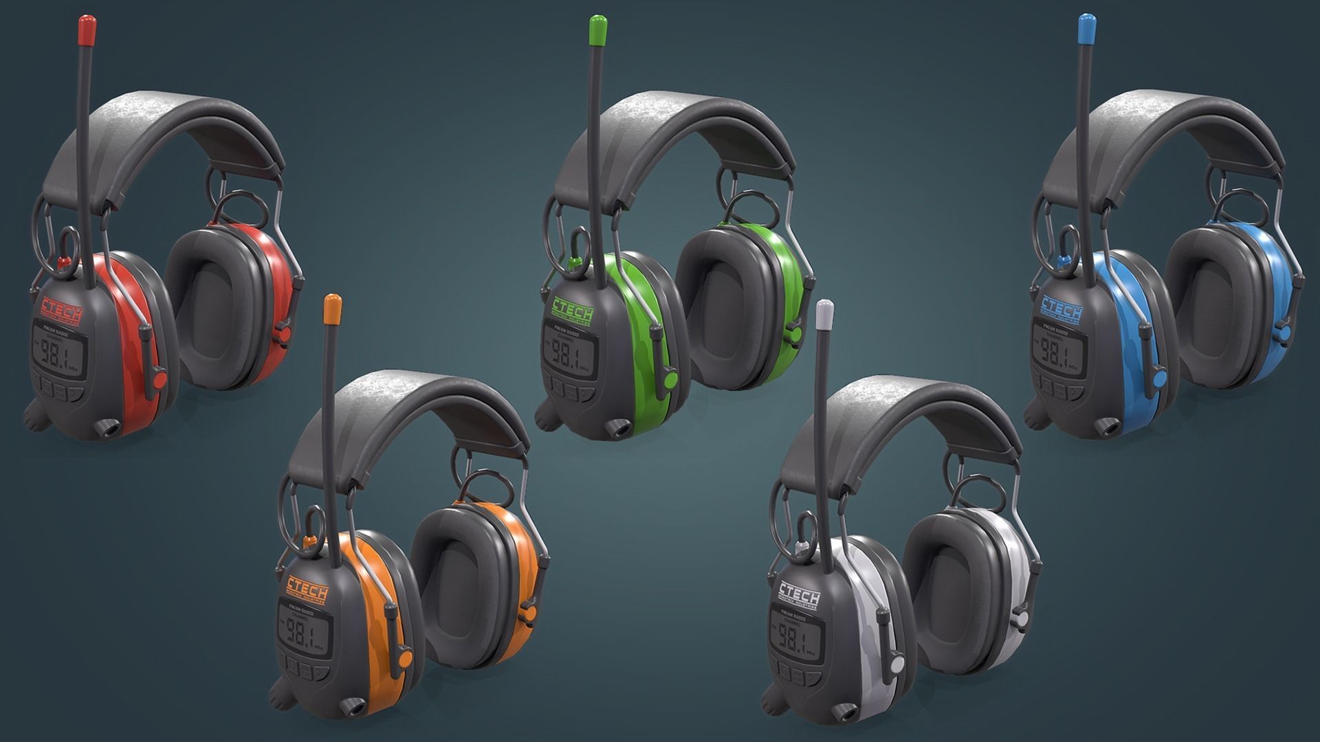 Ear Muffs Low-poly 3D model_5