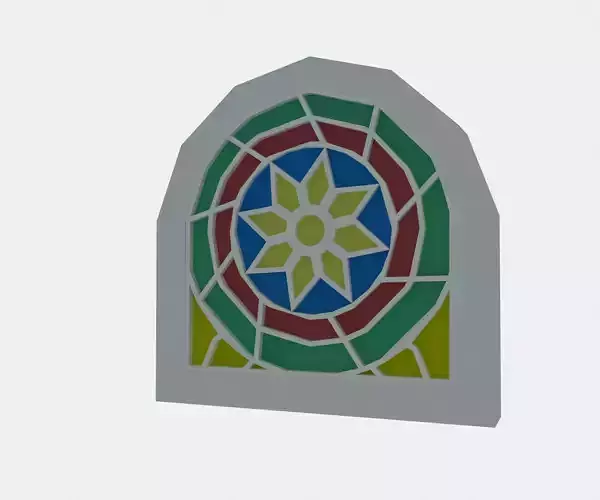 Traditional Yemeni Rose Window- Qamaria 3D model