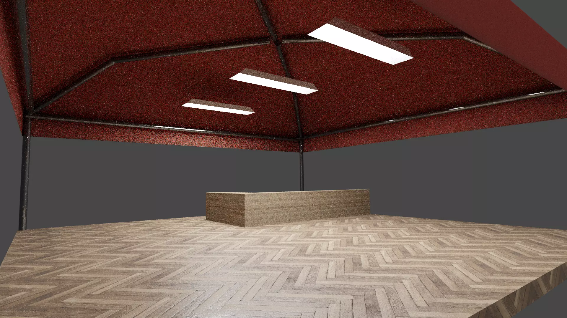 Tent and Platform Low-poly 3D model_0