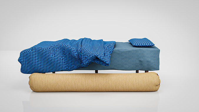 Sofa Athena Makeshift Bed Beige Fabric Low-poly 3D model