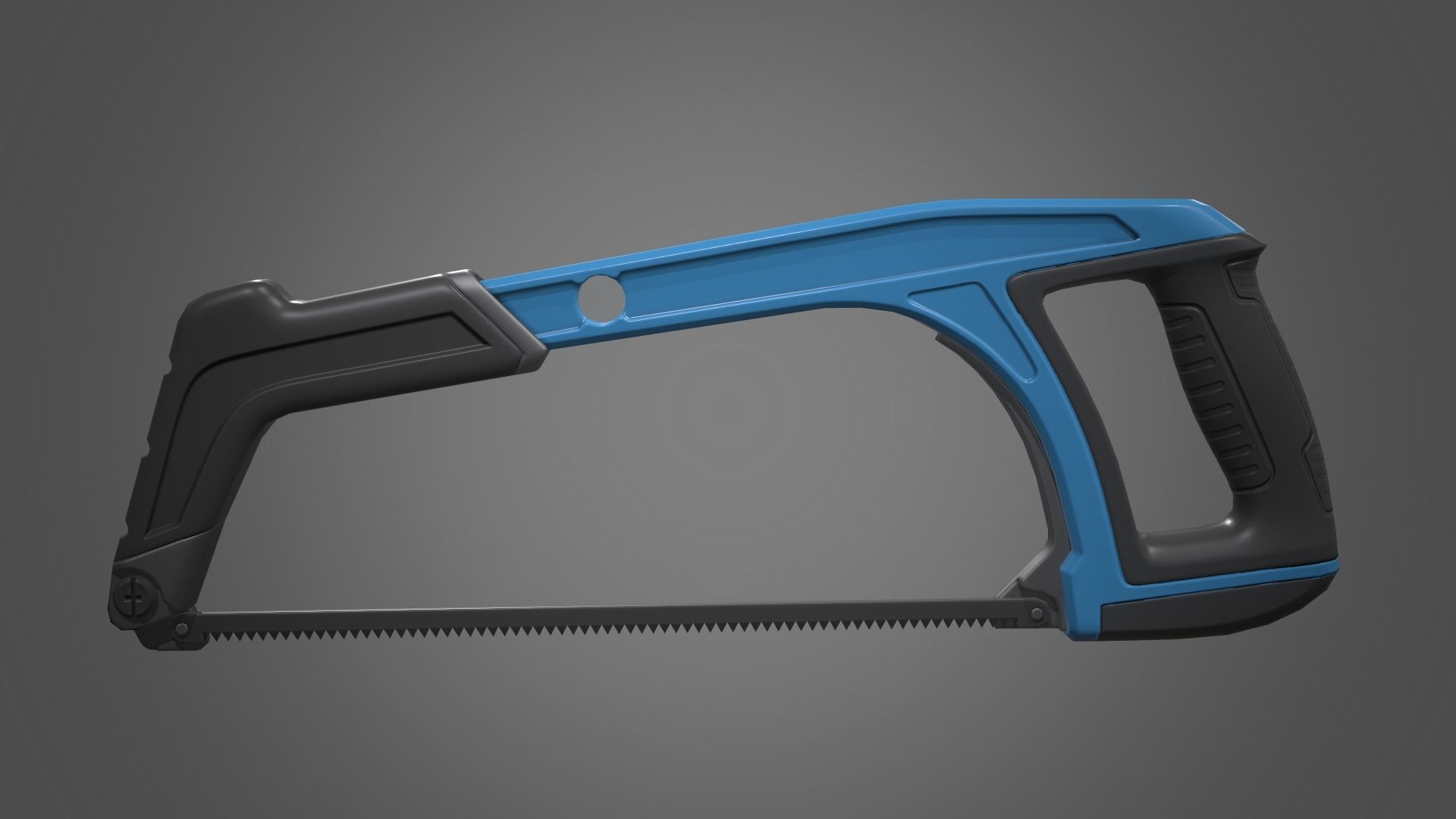 Hacksaw orange and saw Low-poly 3D model_11