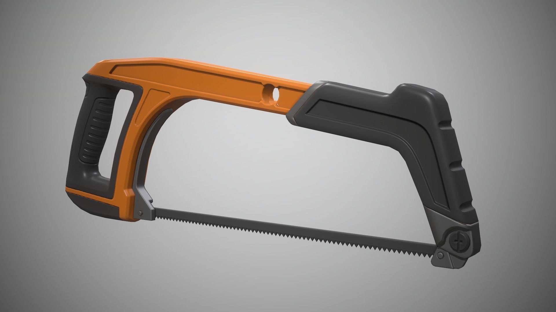 Hacksaw orange and saw Low-poly 3D model_5
