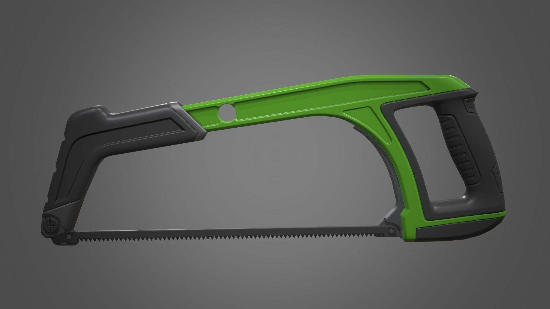 Hacksaw orange and saw Low-poly 3D model_10