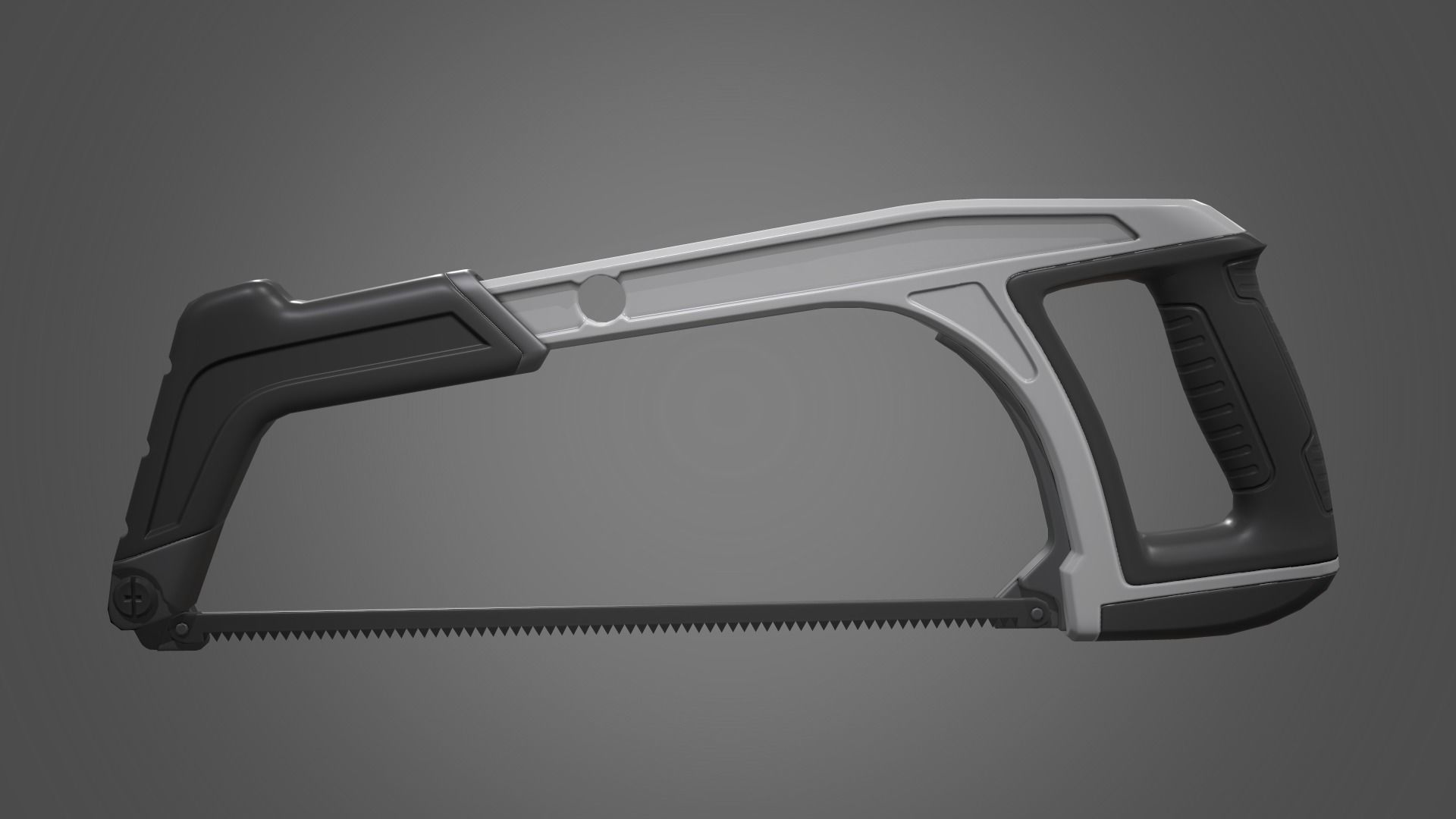 Hacksaw orange and saw Low-poly 3D model_8