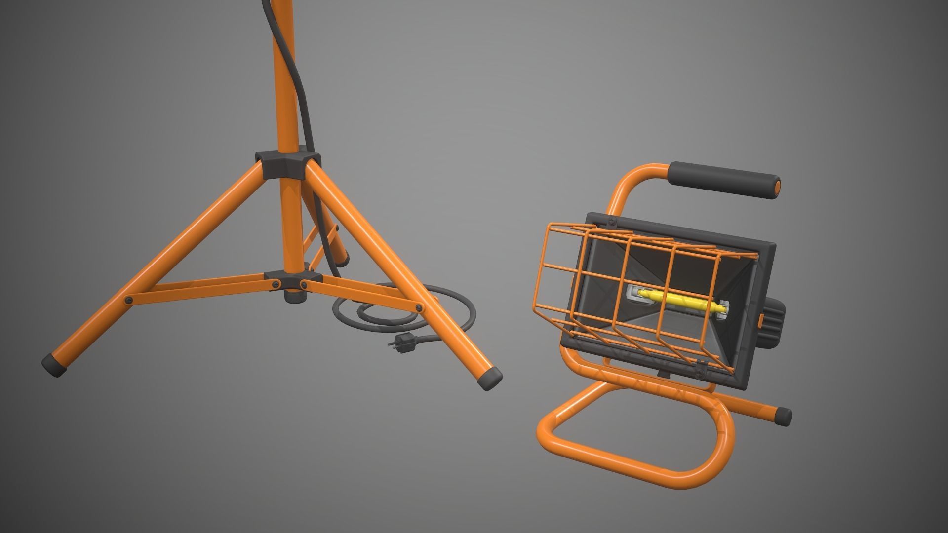 Spotlight Halogen Lamp Low-poly 3D model_6