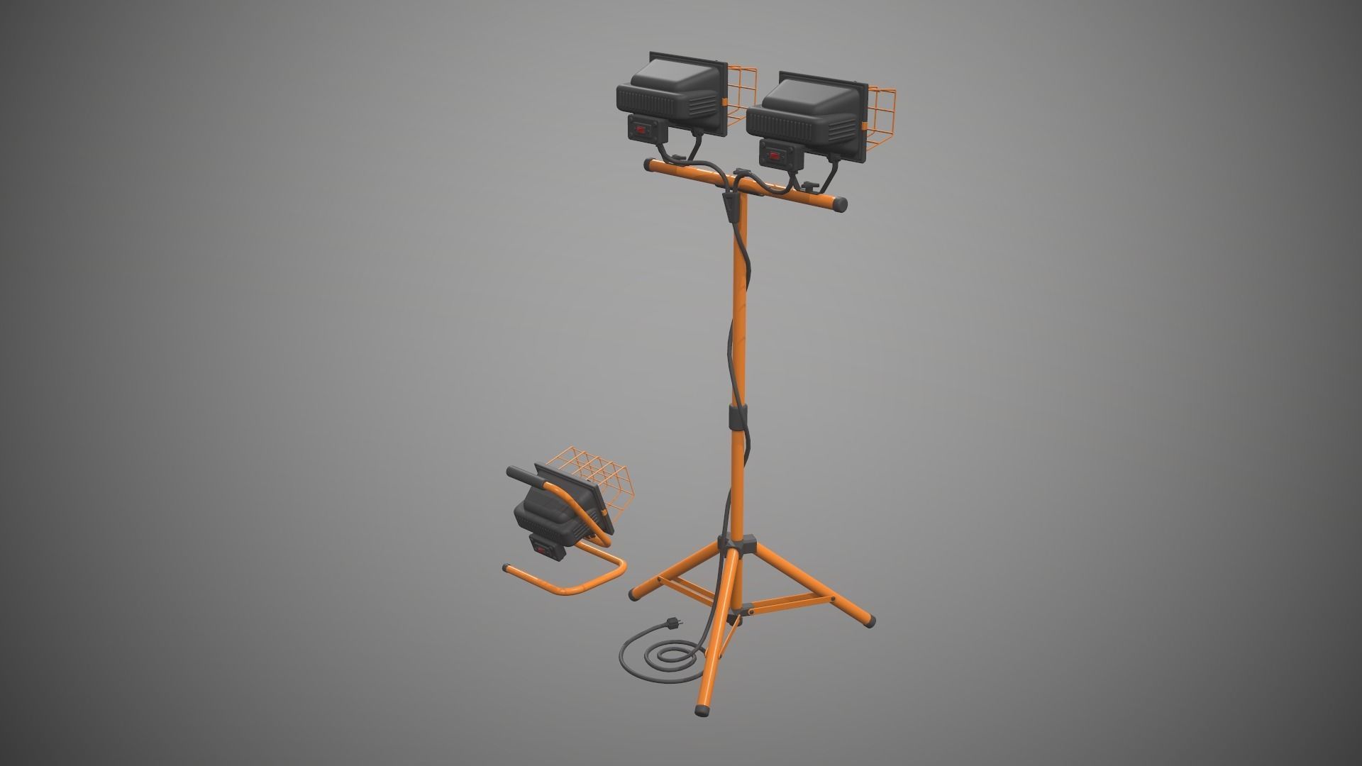 Spotlight Halogen Lamp Low-poly 3D model_15