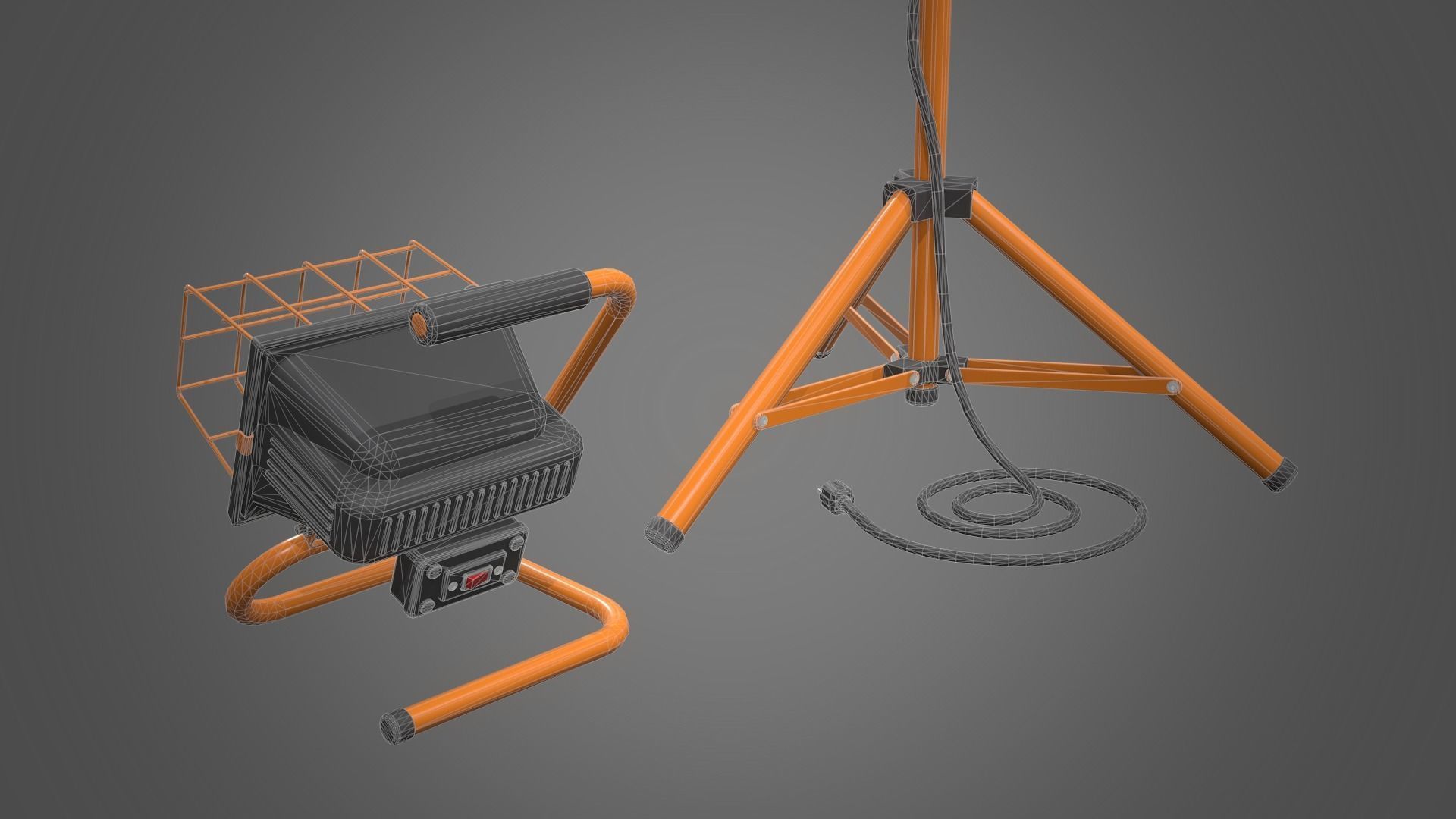 Spotlight Halogen Lamp Low-poly 3D model_20