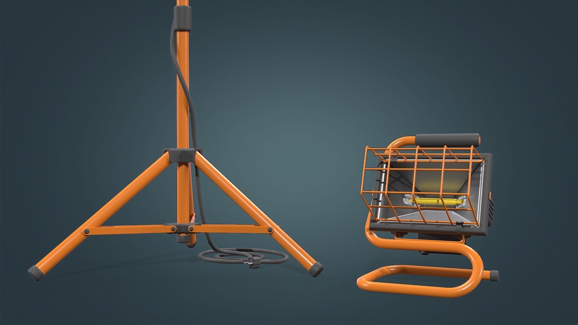 Spotlight Halogen Lamp Low-poly 3D model_3