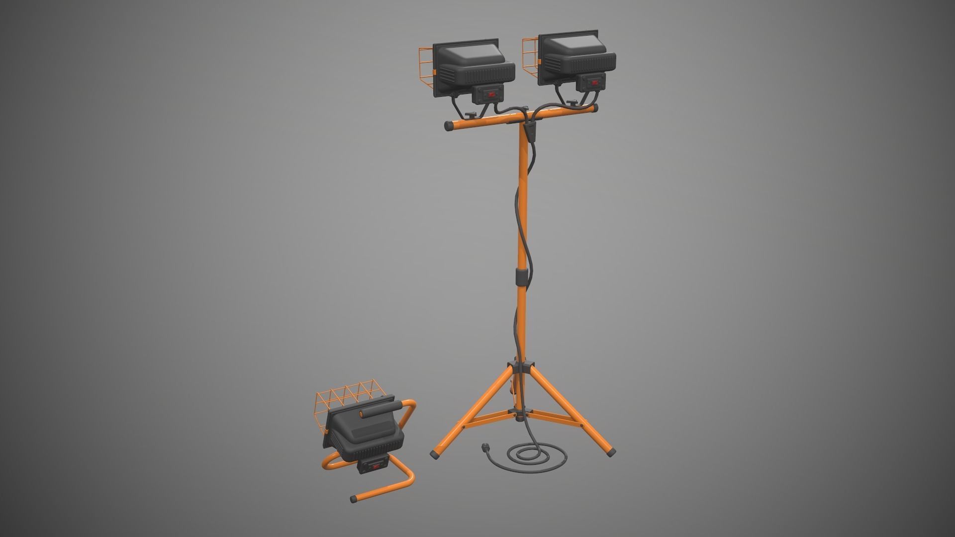 Spotlight Halogen Lamp Low-poly 3D model_14