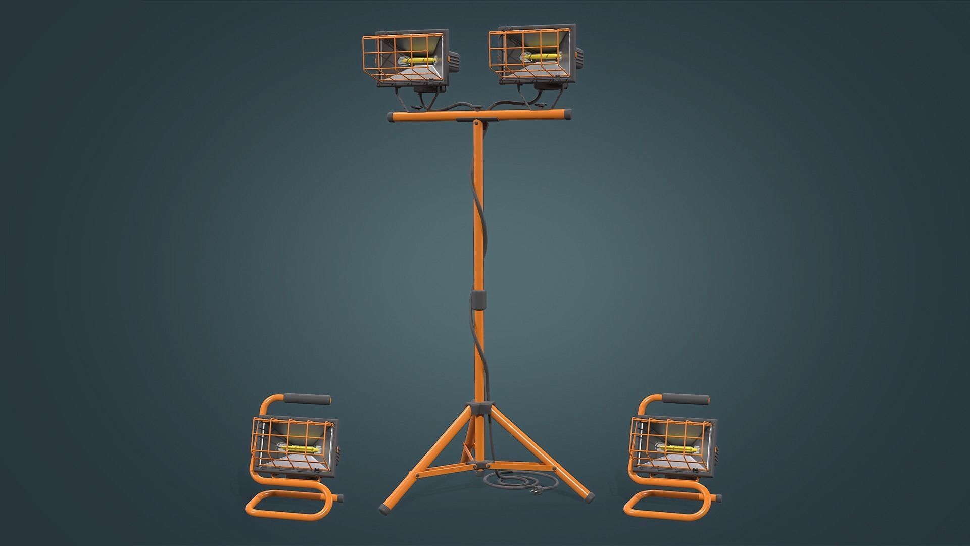 Spotlight Halogen Lamp Low-poly 3D model_1