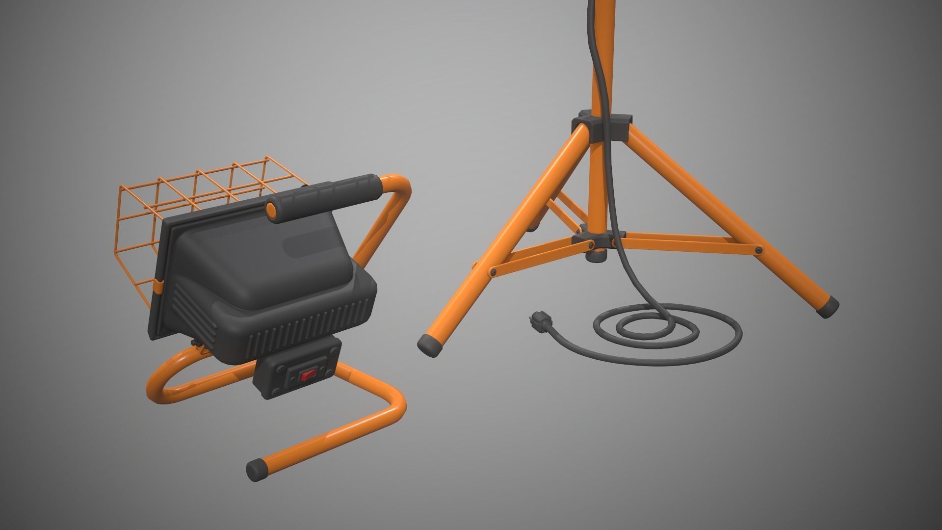 Spotlight Halogen Lamp Low-poly 3D model_9