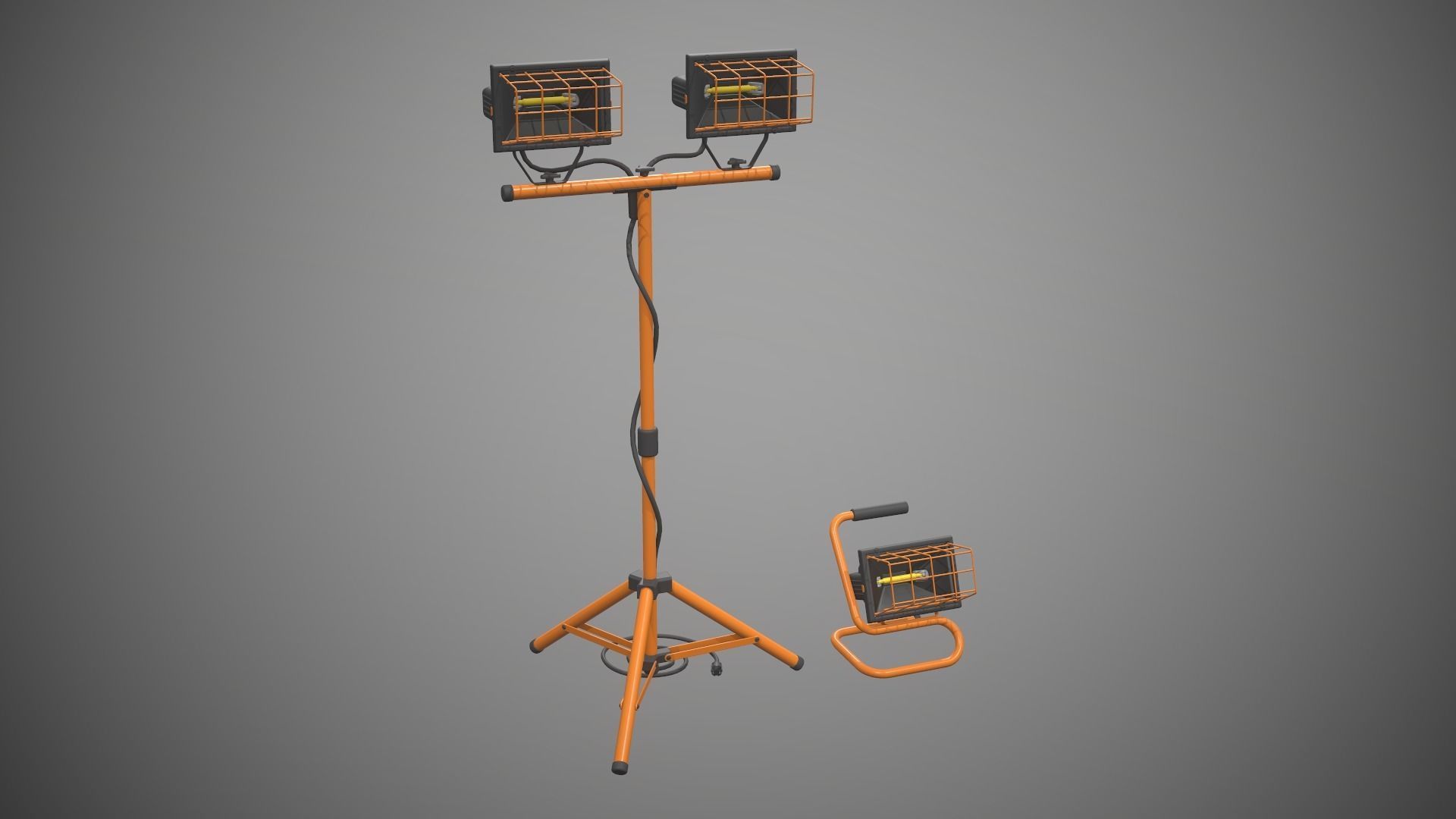 Spotlight Halogen Lamp Low-poly 3D model_5