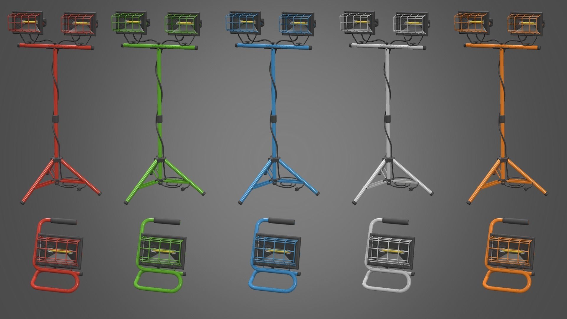 Spotlight Halogen Lamp Low-poly 3D model_4