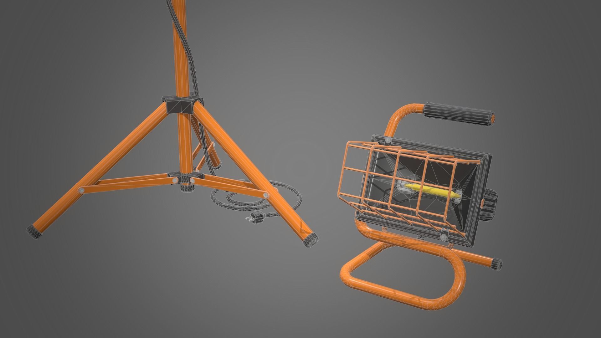 Spotlight Halogen Lamp Low-poly 3D model_22