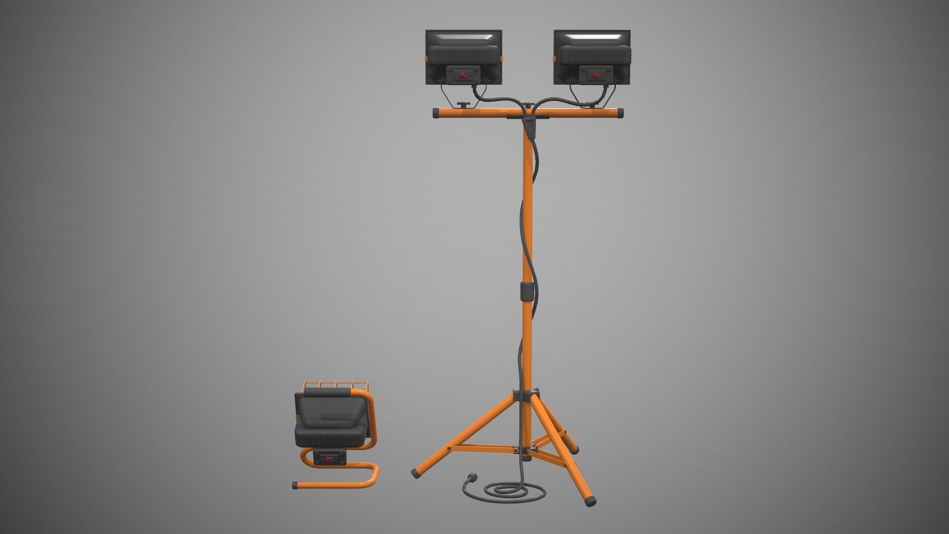 Spotlight Halogen Lamp Low-poly 3D model_12