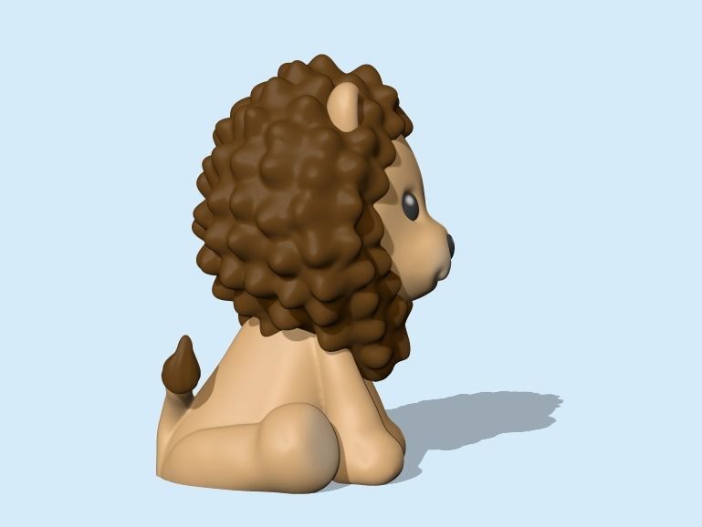 A cute lion for decoration and play 3D print model_1