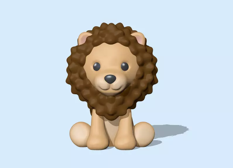 A cute lion for decoration and play 3D print model_0