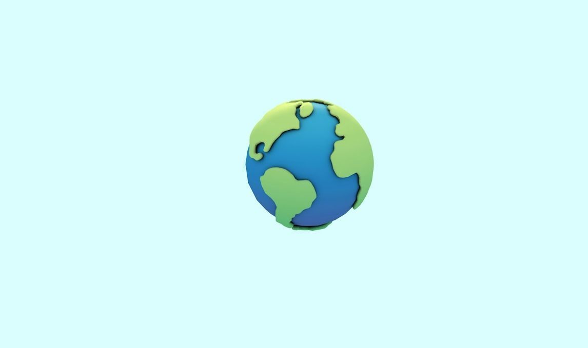 Earth  low-poly  Cartton Low-poly 3D model_1
