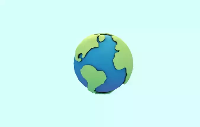 Earth  low-poly  Cartton Low-poly 3D model