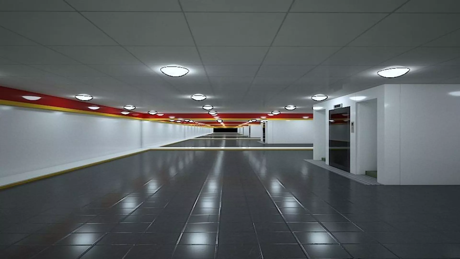 Shopping Centre Hall Low-poly 3D model