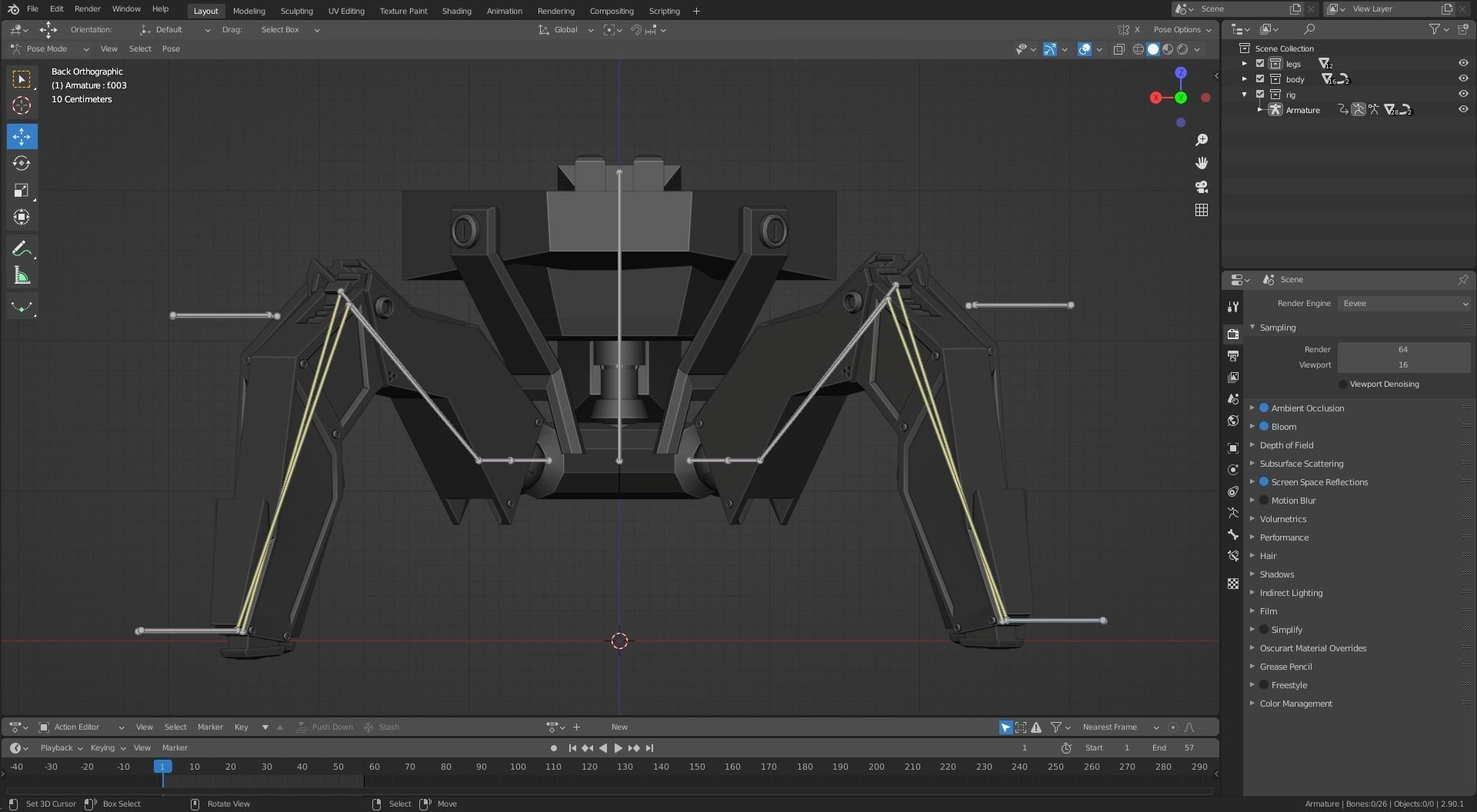Low poly Spider Robot Low-poly 3D model_7