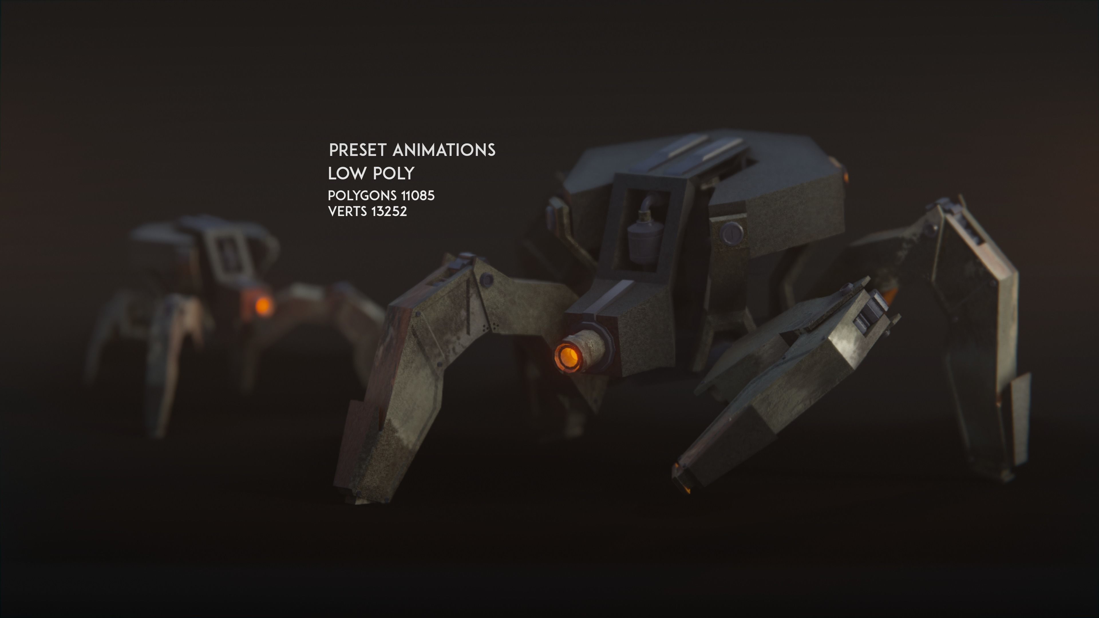 Low poly Spider Robot Low-poly 3D model_2