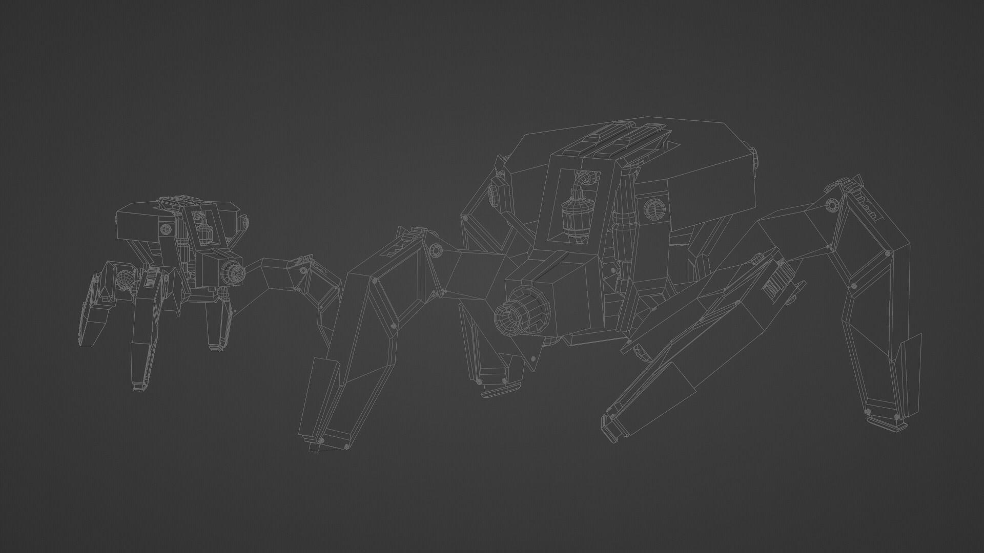 Low poly Spider Robot Low-poly 3D model_6