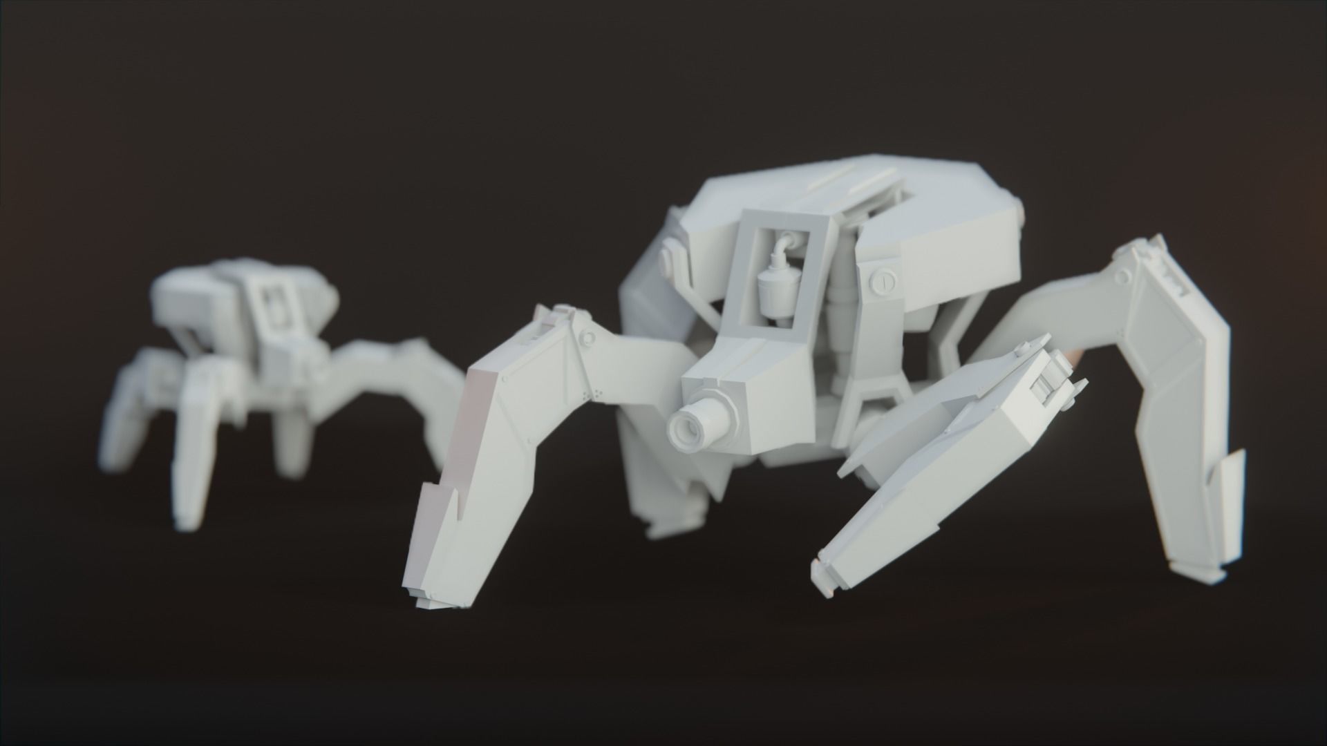 Low poly Spider Robot Low-poly 3D model_3