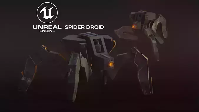Low poly Spider Robot Low-poly 3D model