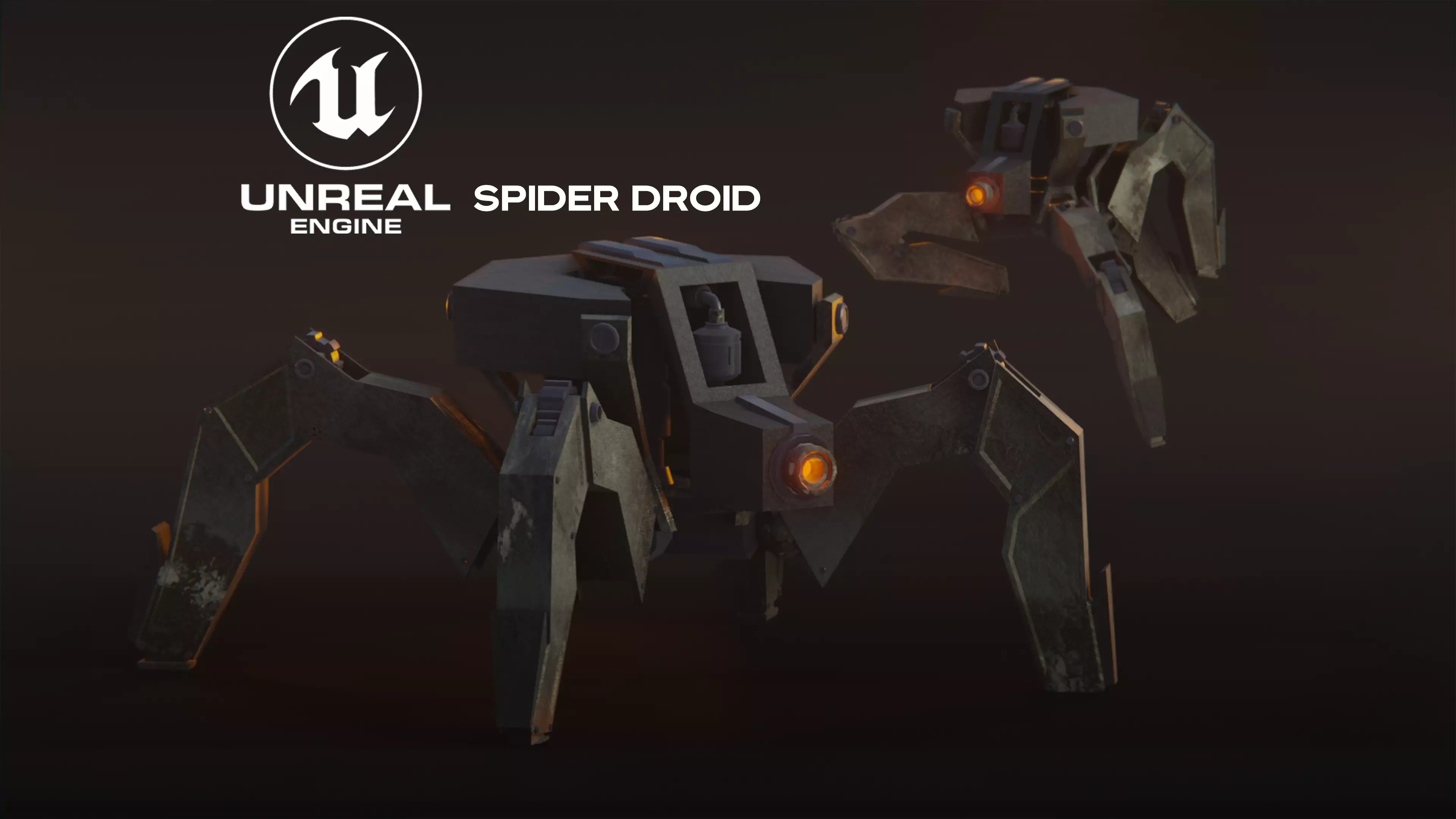 Low poly Spider Robot Low-poly 3D model_0