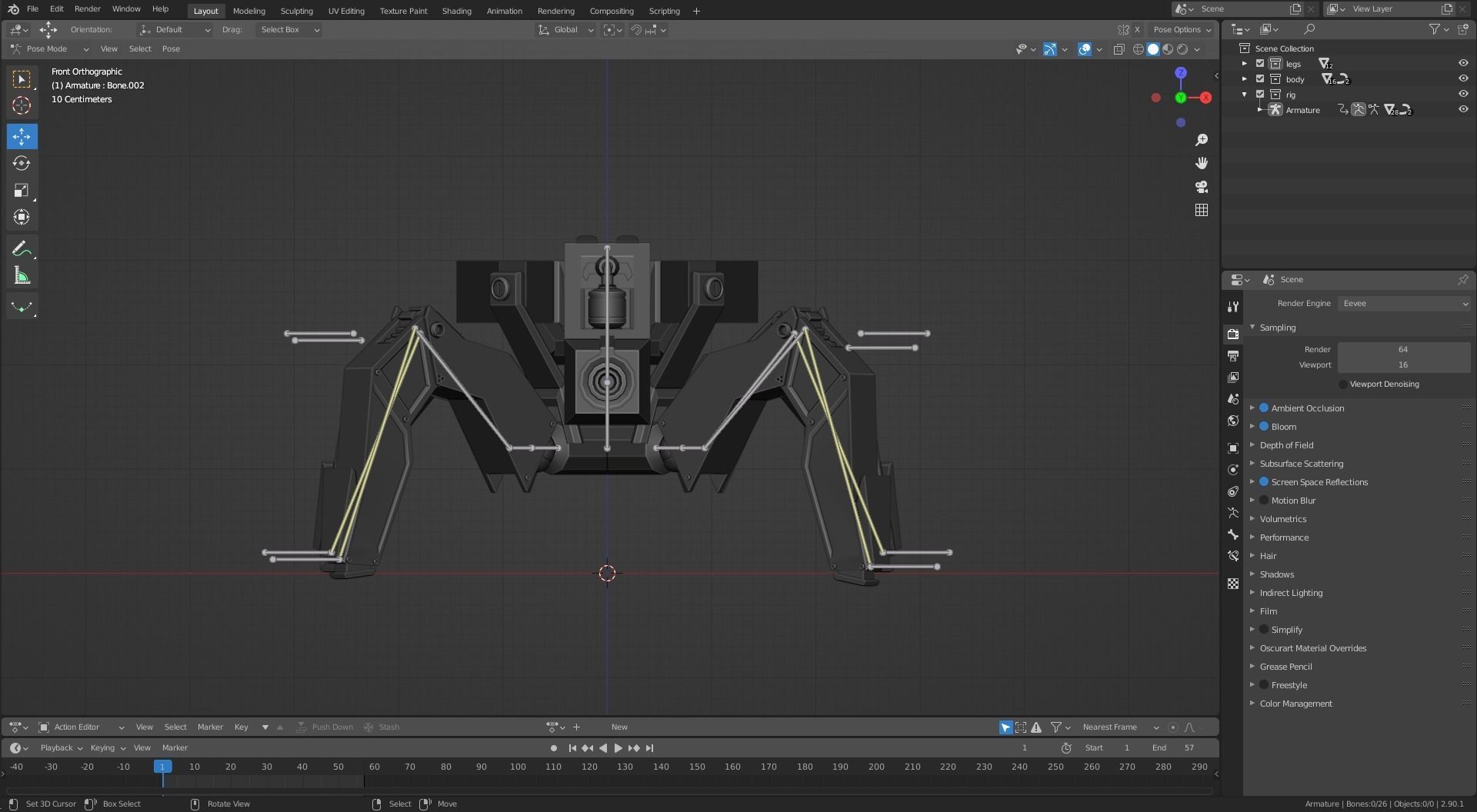 Low poly Spider Robot Low-poly 3D model_10