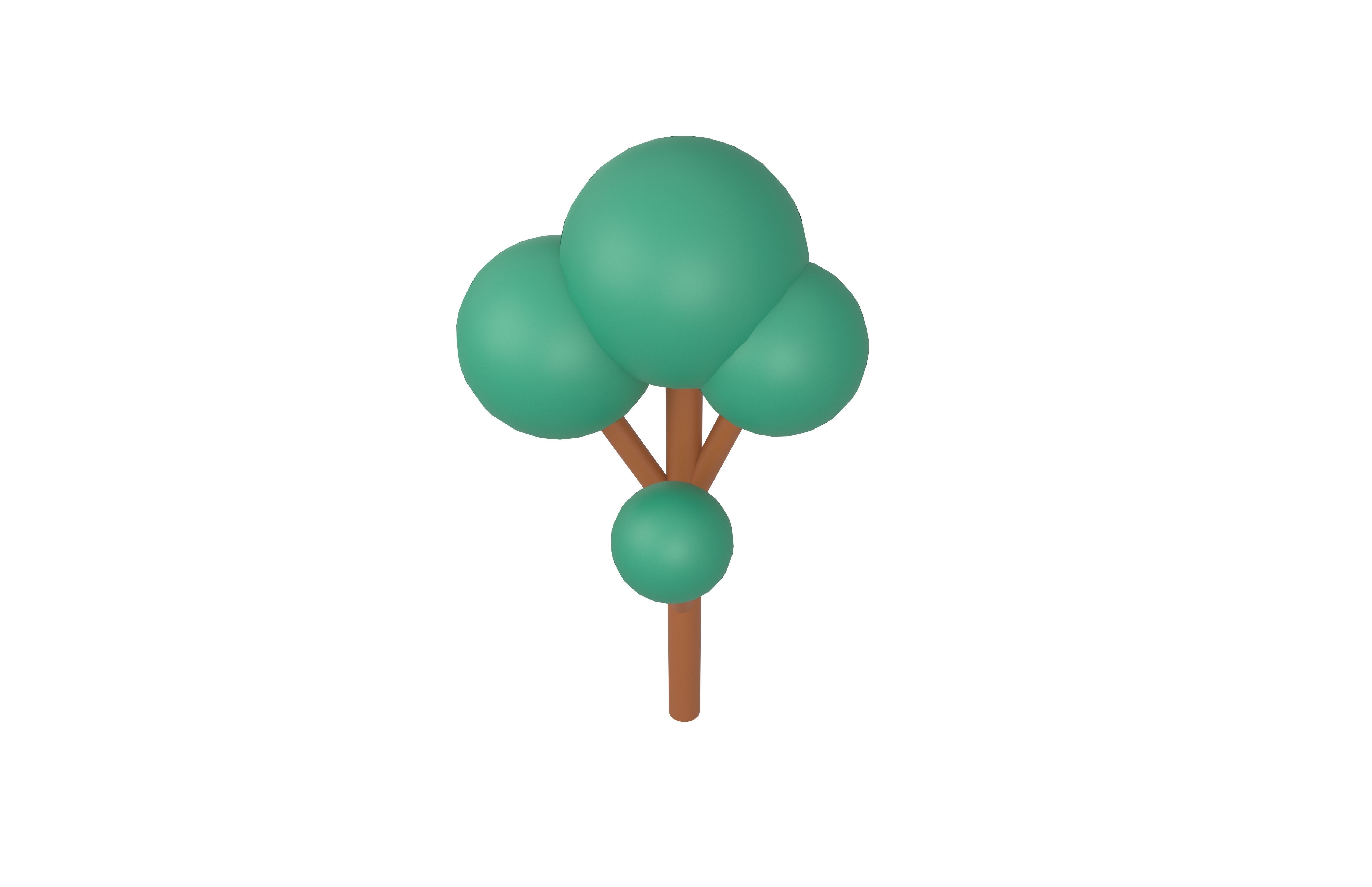 Cartoon Tree v2 003 Low-poly 3D model_2
