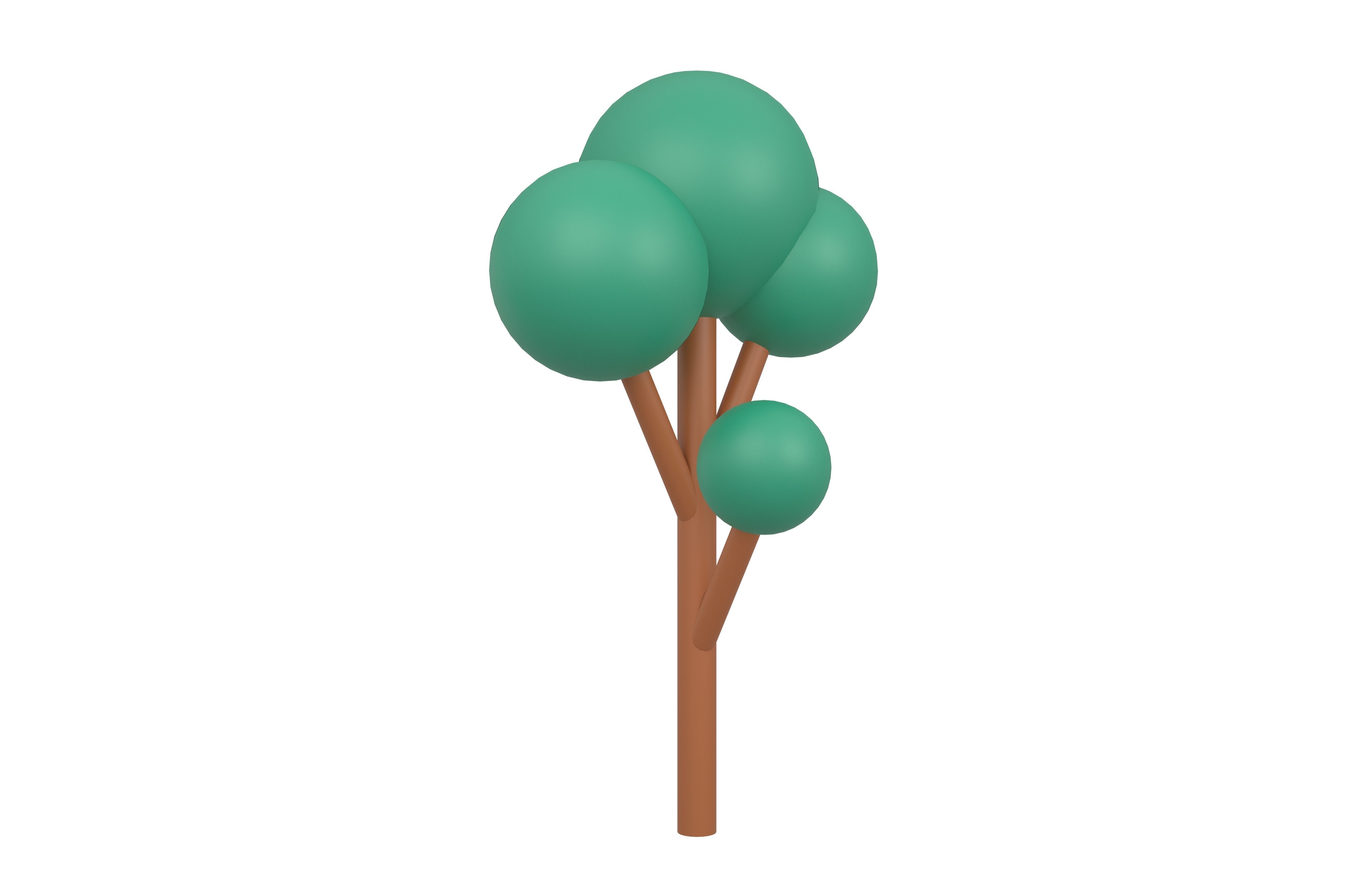 Cartoon Tree v2 003 Low-poly 3D model_1