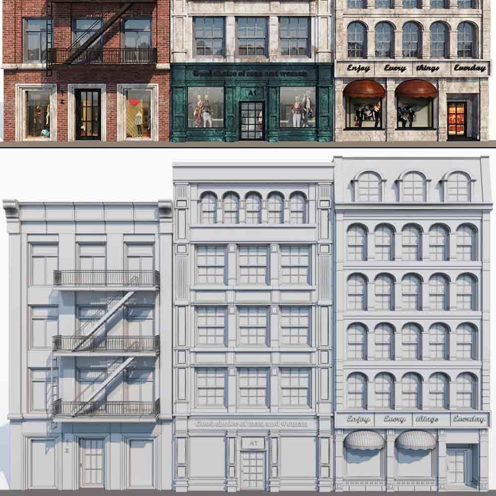 Architectural facades volA8  3D model_2